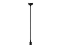 creative cables - Suspension colorée en silicone avec câble textile - Sans ampoule, Noir