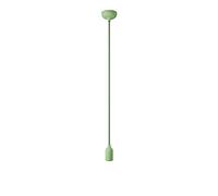creative cables - Suspension colorée en silicone avec câble textile - Sans ampoule, Vert Prairie