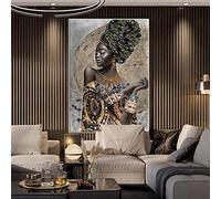 Creative Canvas Peinture sur toile pour salon Motif femme africaine 60 x 80 cm Sans cadre