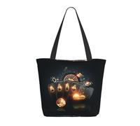 Creative Casino Sac fourre-tout pour femme - Sac fourre-tout léger et réutilisable en toile avec fermeture éclair, dragonne en coton pour sacs d'épicerie, sacs de courses