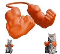 Creative Cat Muscle Arms，3D Printed Cat's Neck Arms with Muscle for Kitten Cat Birthday Party Halloween Costume Accessories (Orange)