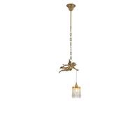 Creative Cherubs All Copper Light Vintage Creative Floating Window Crystal Chandeliers Dimmable E27Hanginglamp Bedside Entrance Decoration Lighting Fixture