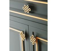 Creative Chinese Knot Brass Handle Wardrobe Kitchen Cabinet Door Handles and Pulls Drawer Knobs Decor Furniture Handles Hardware Chinese Knot 1pc