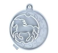 Creative Christmas Tree Ornament Mould Horse Shaped Round Pendant Silicone Mold Hanging Accessories Epoxy Resin Christmas Tree Accessories