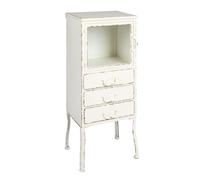 Creative Co-op Armoire en métal à 3 tiroirs Blanc