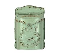 Creative Co-op Boîte à lettres en tôle gaufrée, Étain, aqua, 10" x 15.5"