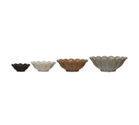 Creative Co-op Bols à fleurs en grès - 15,2 x 15,2 x 7,6 cm - Multicolore