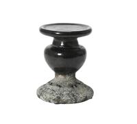 Creative Co-Op Bougeoir en Terre Cuite sculpturale 2 Tons Noir Vieilli