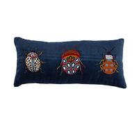 Creative Co-Op Coussin Lombaire brodé en Velours de Coton, Multicolore, Multicolore