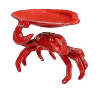 Creative Co-op DA6690 Maisonnette Bord Vieilli Rouge décoratif en Fonte en Forme de Crabe Plat