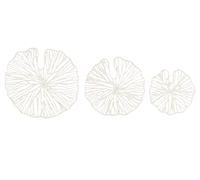 Creative Co-Op Décoration murale faite à la main en papier et métal en forme de corail blanc (lot de 3 tailles)
