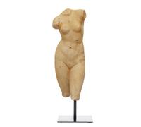 Creative Co-op Figurine féminine en résine sur Support en métal, Finition plâtre