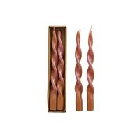 Creative Co-Op Lot de 2 bougies coniques torsadées non parfumées dans une boîte