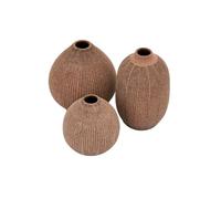 Creative Co-Op Lot de 3 vases décoratifs en grès texturé - Blush