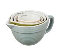 Creative Co-Op Lot de 4 tasses à mesurer en céramique Multicolore