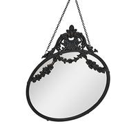 Creative Co-Op Miroir Mural Vintage encadré en étain avec chaîne décorative, Noir
