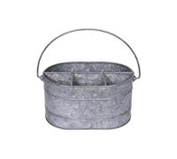 Creative Co-op Seau en métal avec Compartiments et Finition Zinc, Fer