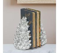 Creative Co-op Serre-Livres en résine, Finition argentée