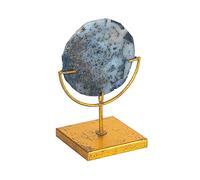 Creative Co-op Tranche de Pierre d'agate décorative sur Support en métal