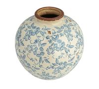 Creative Co-op Vase en Terre Cuite Bleu