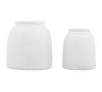 Creative Co-Op Vases en Terre Cuite (Lot de 2 Tailles), Blanc, Petit et Grand