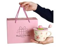 Creative Coffee Mug with Tulip Flower Design Ceramic Cup for Women pour Café(Color1)