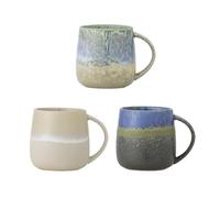 Creative Collection Lot de 3 mugs Cloe en grès Bleu 9,5 x 10 cm 460 ml