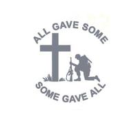 Creative Concepts Ideas CCI2214 Autocollant en vinyle avec inscription « All Gave Some Gave All Soldier Kneeling Cross CCI » Gris 14 x 13 cm
