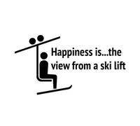 Creative Concepts Ideas Ideas Happiness is The View from A Ski Lift CCI Autocollant Vinyle pour Voiture, Camion, Camion, camionnette, Murs, Ordinateur Portable, Noir 7,5 x 4,0 po CCI2663