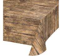 Creative Converting 329655 Nappe en Plastique imprimé Bois Marron