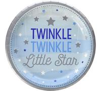 Creative Converting - Assiettes à dessert "Twinkle Little Star" pack de 8 - Papier SG26443 (taille unique) (Gris/Bleu/Blanc)