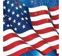 Creative Converting Fireworks & Flags Serviettes de Table, Multicolore, 6.5", Lot de 16