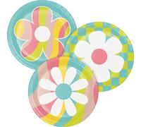 Creative Converting Flower Power Lot de 8 assiettes à dessert