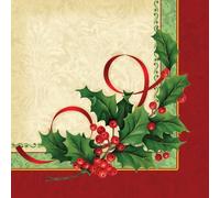 Creative Converting Lot de 18 serviettes de table Holly Traditions