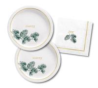 Creative Converting Lot de 32 serviettes en carton Motif fête de Noël Doré