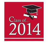 Creative Converting Lot de 36 serviettes à 2 plis de classe 2014, rouge classique