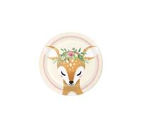 Creative Converting- Lot de 8 Assiettes à Dessert Motif cerf Papier I, PC350479, Jaune, Rose et Marron