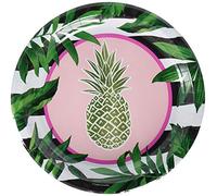 Creative Converting Lot de 8 assiettes rondes jetables en forme d'ananas - 25,4 cm