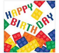 Creative Converting PC102051 Lot de 16 serviettes en papier Motif blocs de construction Multicolore 33 cm