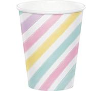 8 verres en carton licorne éclatante Jaune