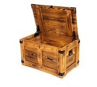 CREATIVE COOPER Boîte en bois, coffre au trésor, coffre de rangement, table basse, boîte à jouets, 77 x 49 x 45 cm, chêne huilé à la main