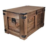 CREATIVE COOPER boîte en bois, coffre au trésor, rangement, table table rustique et basse, jouets, 77 x 49 x 45 cm, fabriquée à la main, huile de bois écologique wengé