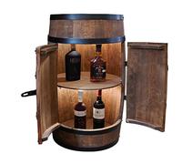 CREATIVE COOPER Casier à Vin en Bois Avec Porte LED - Armoire à Alcool - Étagère à Bouteilles - Minibar 80cm Wenge