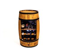 CREATIVE COOPER Casier à vin - Mini bar - Armoire à alcool avec LED - Tonneau à vin - Bar à vin - Armoire de bar - 80 cm de haut - Décoration rétro - Bar à whisky - Meuble en fût (brûlé par le soleil)