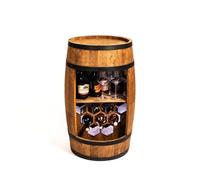 CREATIVE COOPER Casier à vin - Mini bar - Armoire à alcool avec LED - Tonneau à vin - Bar à vin - Armoire de bar - 80 cm de haut - Étagère rétro - Meubles en fût (wengé)