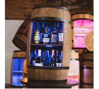 Creative Cooper Casier à Vin Tonneau En Bois Armoire Bar Meuble Rangement Bouteille Alcool Minibar Bar de jardin 80cm Wengé