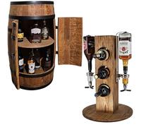 CREATIVE COOPER Ensemble d'un bar en bois tonneau à vin avec porte et un casier à vin avec 2 becs verseurs Wengé