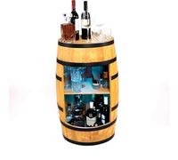 CREATIVE COOPER Étagère à vin en bois - Mini bar - Armoire à alcool - Armoire à alcool - Armoire de bar avec lumières LED - 80 cm de haut - Décoration rétro - Comptoir de maison - Meuble en fût