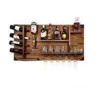 CREATIVE COOPER Étagère en bois avec distributeur de boissons - Station de distribution d'alcool murale - 120 x 60 x 14 cm - Vintage & rustique - Whisky, gin, schnaps - Cadeau barman