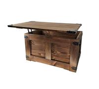 CREATIVE COOPER Table basse, boîte en bois, coffre au trésor, boîte de rangement, table de rangement, table basse, 77 x 49 x 45 cm, fabriquée à la main, huile de bois écologique wengé